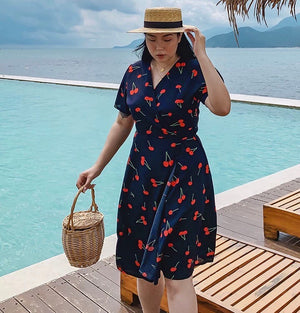 Cherry Wrap Dress Plus Size – Melody Ong Fashion